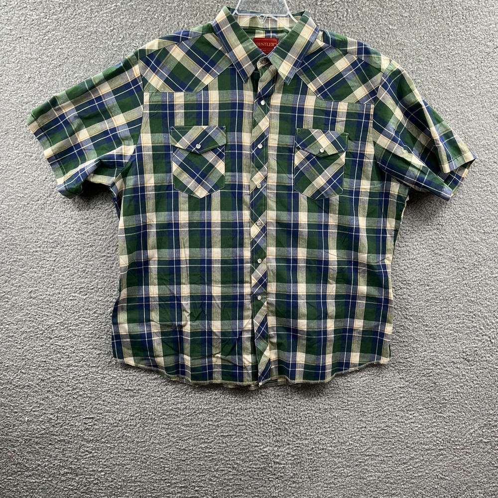 Rustler Mens Western Shirt XL Cowboy Pearl Snap‎ X Long Tails Ranch Rodeo Barn